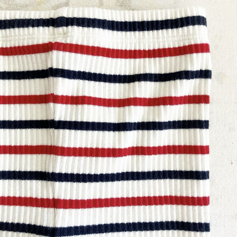 Ralph Lauren 24 Mos Ribbed Striped Leggings Navy White Red Bottom Pants - Picture 2 of 7
